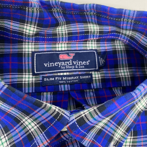 Vineyard‎ Vines Mens Small Blue Red Long Sleeve Button Up Slim Fit Murray Shirt - Picture 2 of 5